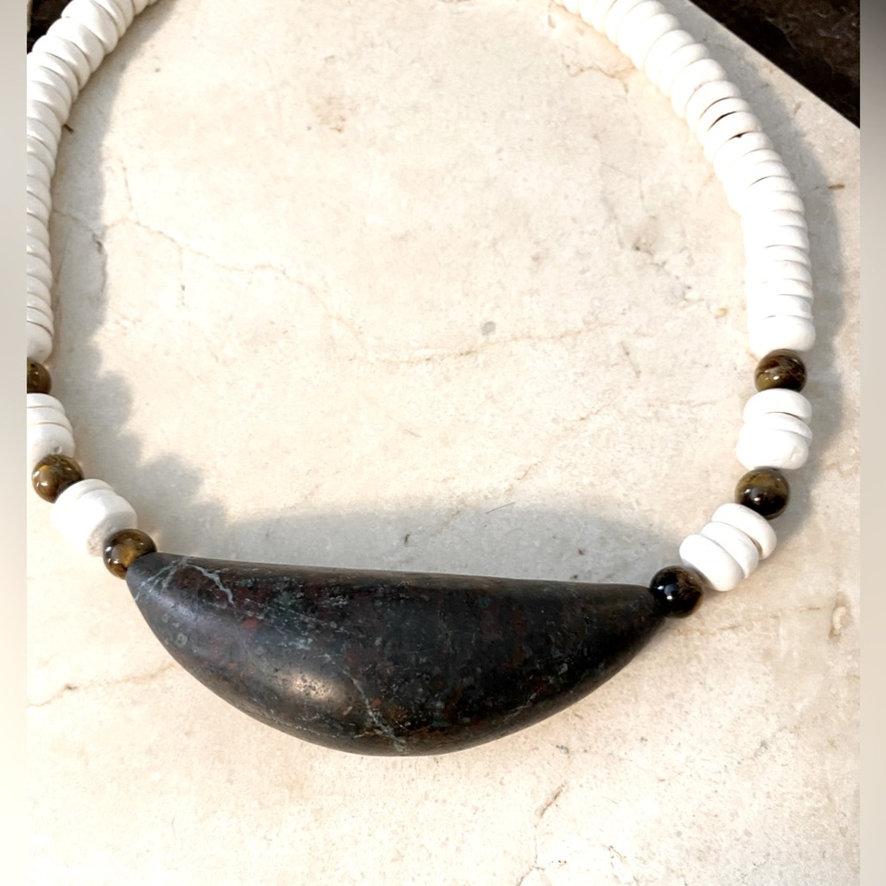 Traditional Pacific Islander shell and natural materials necklace